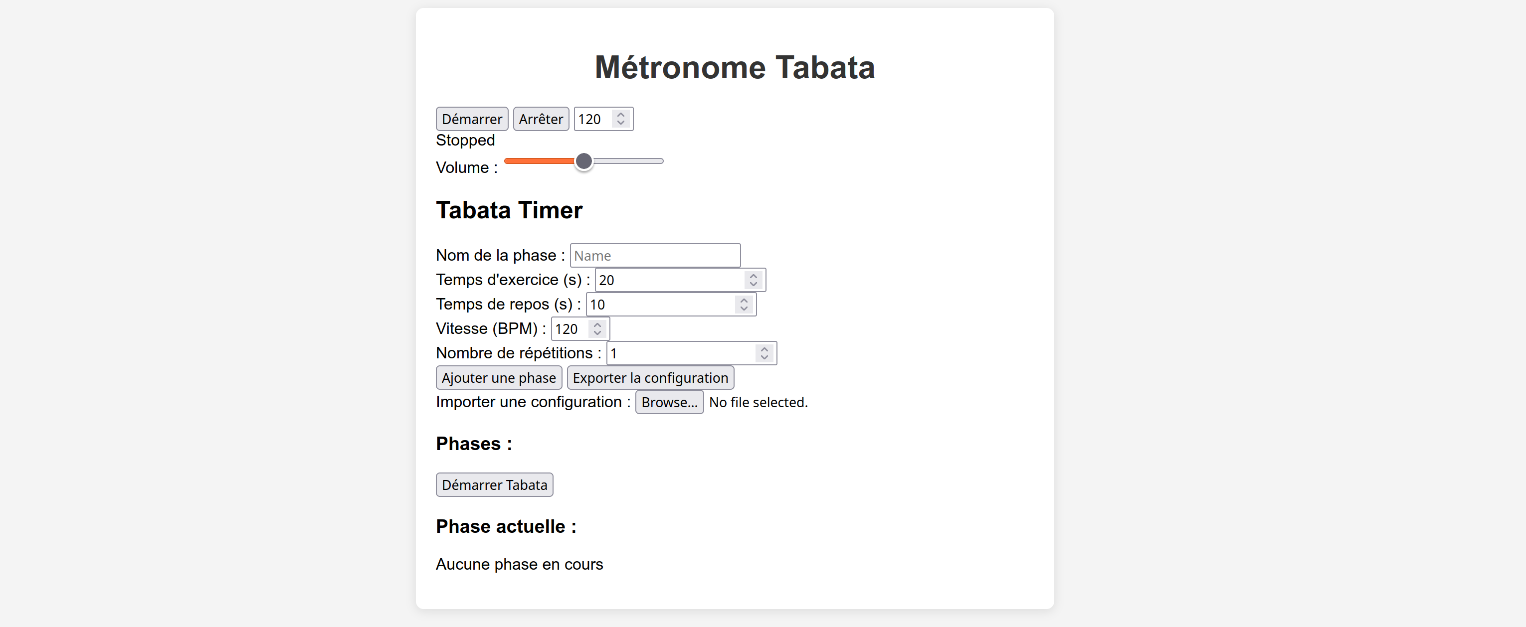 Metronome tabata